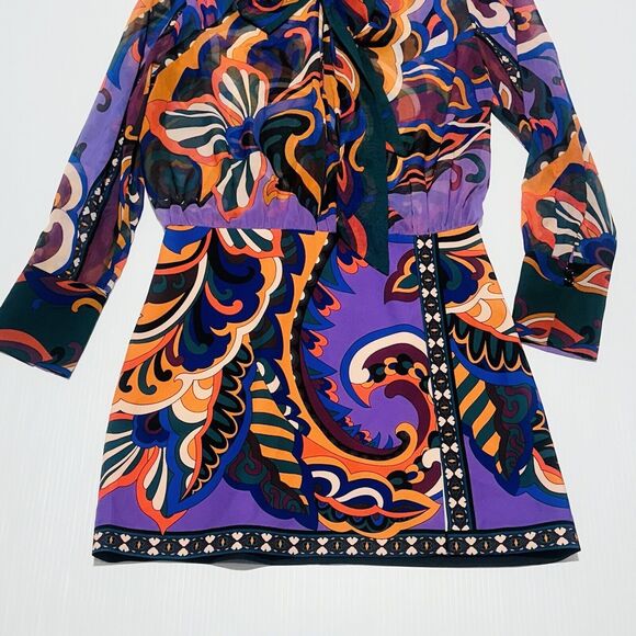 Zara Pucci Mini Dress Neck Tie Multi Color Printed Size S NWOT - Picture 8 of 16